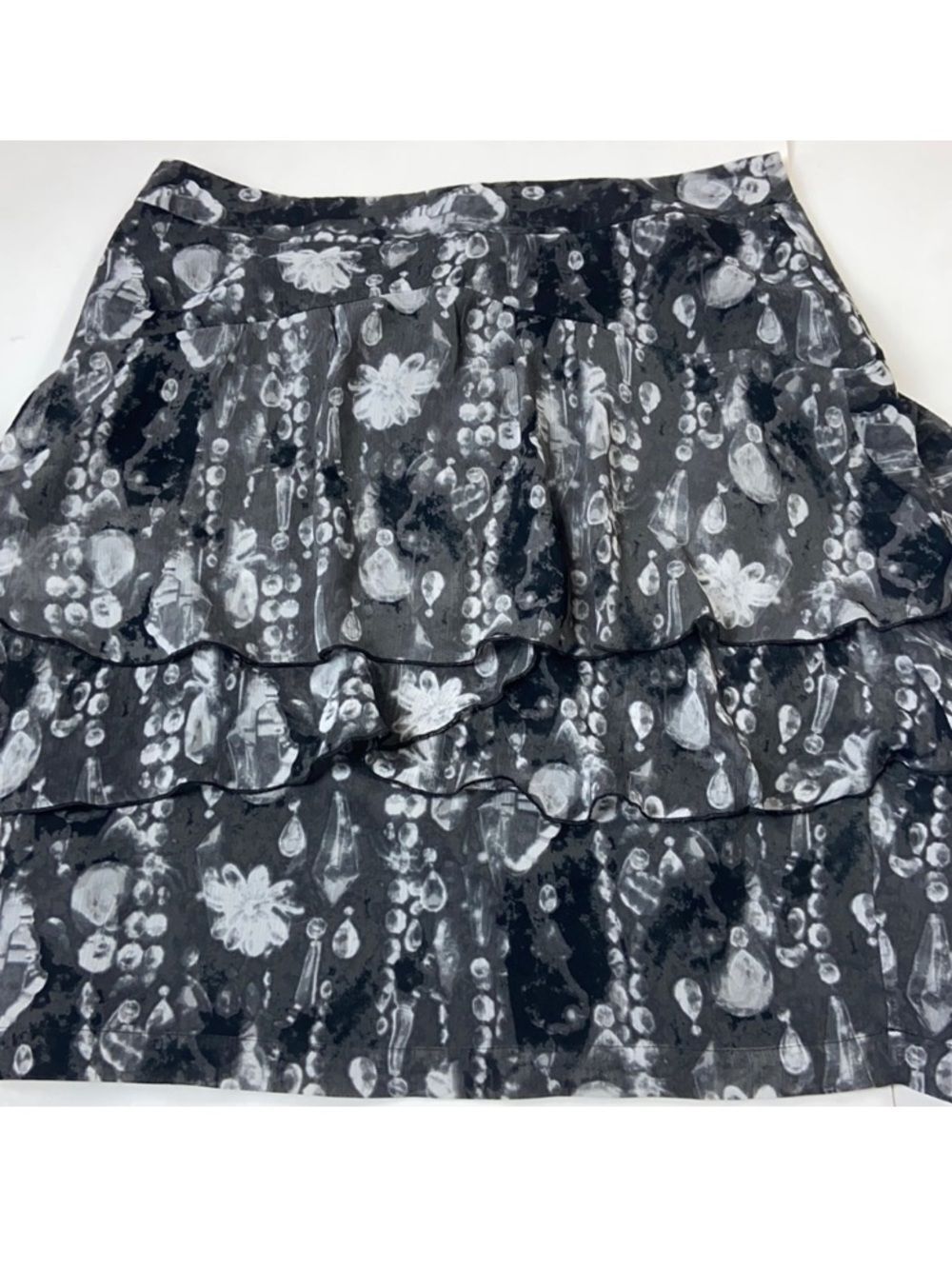 Worthington Stylish Gray Ruffled Skirt Size 16 Plus